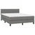 Vidaxl Box spring postelja z vzmetnico LED temno siva 140x190 cm blago