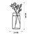 Wallity Zidna dekoracija Flower 1, 27x60 cm, 1.2mm, Crna