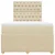 Vidaxl Box spring postelja z vzmetnico krem 120x190 cm blago