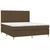 Vidaxl Box spring postelja z vzmetnico LED temno rjava 160x200cm blago