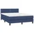 Vidaxl Box spring postelja z vzmetnico LED modra 140x190 cm blago