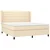 Vidaxl Box spring postelja z vzmetnico krem 180x200 cm blago