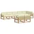 Set vanjskih sofa s jastukom 6 pcs Bijela i krem Poliester