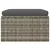 Vrtni tabure s jastukom sivi 55 x 55 x 30 cm od poliratana