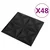 Zidne panele 48 pcs Origami crna 50 x 50 cm XPS pjena