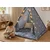 Kinder home Dečiji pamučni šator little stars, sivi sa zvezdama, 100% pamuk, sa mekom podlogom za punjenjem, jastukom i led svetlima ( JW
