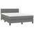 Greatstore Box spring postelja z vzmetnico LED temno siva 140x190 cm blago