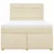 Vidaxl Box spring postelja z vzmetnico krem 160x200 cm blago