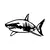 Wallity Zidna dekoracija Shark - L, 70 x 36 cm, Crna