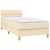 Vidaxl Box spring postelja z vzmetnico krem 90x190 cm blago