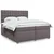 Vidaxl Box spring postelja z vzmetnico siva 200x200 cm umetno usnje