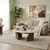 HANAH HOME Sto za dnevnu sobu Rock Travertine Walnut