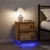 Vidaxl Nočna omarica z LED lučmi Stari les 38x34x50 cm