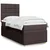 Vidaxl Box spring postelja z vzmetnico temno rjava 90x200 cm blago