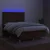 Vidaxl Box spring postelja z vzmetnico LED temno rjava 140x190cm blago