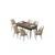 Hanah Home Set Trpezarijski sto i 6 stolica Zen, Krem-braon