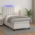 Vidaxl Box spring postelja z vzmetnico LED bel 100x200 cm umetno usnje