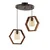 Opviq Luster Hexagon Double Dark G Glass, Crni