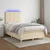Vidaxl Box spring postelja z vzmetnico LED krem 120x200 cm blago