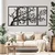 WallXpert metalni zidni ukras DCV-1113-MT, grana drveta sa lišćem u 4 rama, 4 dela, 20 x 50 cm, crni