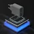 Stenski polnilnik USB-C USB-A GaN 65W - siv