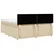 Vidaxl Box spring postelja z vzmetnico krem 180x200 cm blago