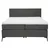 Hom`in POSTELJA BOXSPRING 120 cm x 200 cm , tekstil antracit, črna