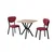 HANAH HOME Set Trpezarijski sto i 2 stolice Elma Burgundy Walnut