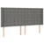 LED uzglavlje tamnosivo 163 x 16 x 118/128 cm od tkanine