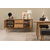 HANAH HOME Vina 02 1053 Atlantic Pine Anthracite (Produživi trpezarijski sto, stolice i konzola (5 komada))