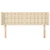 Vidaxl Vzglavje z ušesi krem 147x16x78/88 cm blago