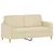 2-dijelni set sofa s jastucima krem od tkanine