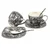 Komplet porcelanastih skodelic 2 x 250 ml kot darilo v škatli - siva vrtnica