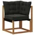 Set vanjskih sofa 10 pcs Prirodna i crna Čvrsto drvo akacije