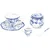Komplet porcelanastih skodelic s sladkornico kot darilo Premium