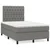 vidaXL Box spring postelja z vzmetnico LED temno siva 120x190 cm blago