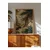 WallXpert uramljena slika 115251, leopard među borovima i belim cvetovima, 50 x 70 cm, ram u boji prirodnog drveta