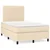 Vidaxl Box spring postelja z vzmetnico krem 120x190 cm blago