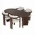 HANAH HOME Set Trpezarijski sto i 4 stolice Meridia 4 Milano Walnut Dark Walnut White