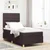 Vidaxl LED Box Spring Postelja Temno rjava 100 x 200 cm blago