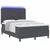 Vidaxl LED Box Spring Postelja Temno siva in bela 140 x 190 cm