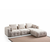 ATELIER DEL SOFA Amaris 3 Seater With Pouffe Beige ugaona sofa
