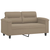 2-dijelni set sofa s jastucima smeđesivi od mikrovlakana