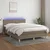 Vidaxl Box spring postelja z vzmetnico LED taupe 140x190 cm blago