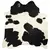 Tepih od prave kravlje kože 150 x 170 cm crno-bijeli
