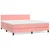 Vidaxl Box spring postelja z vzmetnico roza 160x200 cm žamet