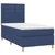 Vidaxl Box spring postelja z vzmetnico modra 100x200 cm blago