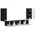 Set TV komoda 4 pcs Crna Konstruirano drvo