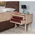 HANAH HOME Two 621 Noćni stočić, 2 fioke, 60x61x40cm, Krem-bordo