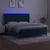 Vidaxl Box spring postelja z vzmetnico LED temno modra 180x200cm žamet